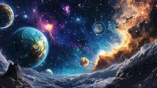 梦幻宇宙星球壮丽景观