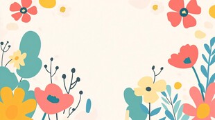 多彩花卉边框背景图
