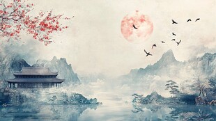 水墨山水间的诗意景致