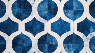 蓝白几何瓷砖图案纹理