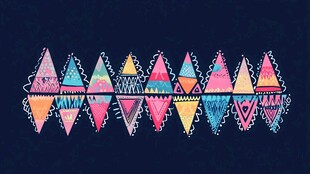 多彩几何三角图案装饰元素