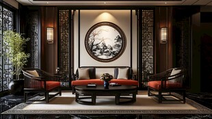 中式典雅客厅室内装饰图