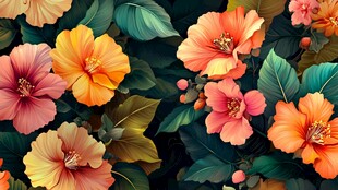 缤纷木槿花 尽显自然之美