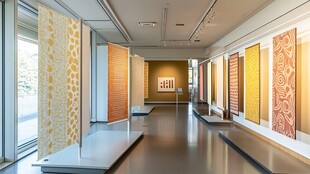 艺术展厅中的精美织物展示