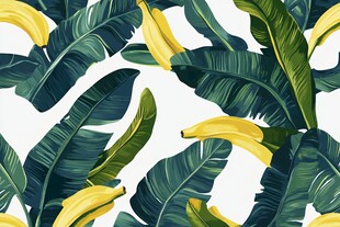 热带香蕉叶无缝图案
