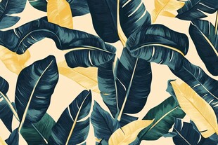 热带芭蕉叶无缝图案背景