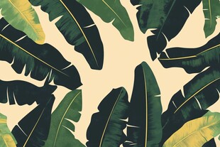 热带芭蕉叶背景图案