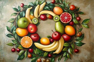 水果花环艺术画作
