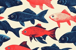 多彩金鱼图案 灵动水中游