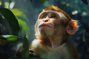 林间小猴 好奇张望