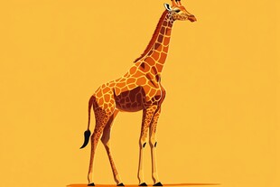 站立的长颈鹿插画