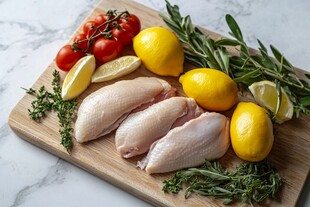 新鲜食材 鸡肉柠檬与香草