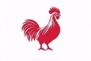 红色公鸡图案