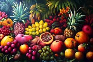 缤纷多彩的热带水果盛宴