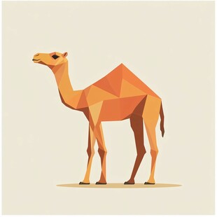 几何风格骆驼插画