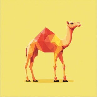 几何风格骆驼插画