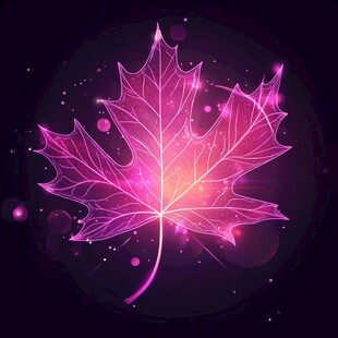 梦幻霓虹枫叶光影特效图