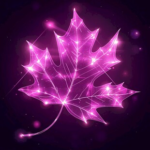 梦幻紫色发光枫叶图案