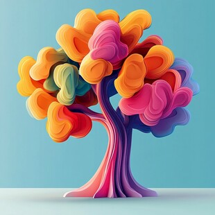 梦幻多彩艺术树造型