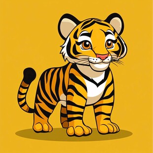 可爱卡通小老虎形象展示