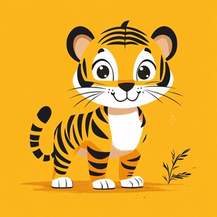 可爱卡通小老虎形象展示