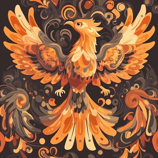 绚丽凤凰插画 尽显神秘之美