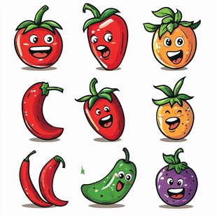 可爱卡通蔬菜水果表情包