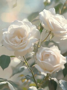 白色玫瑰花绽放美丽瞬间