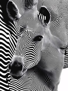 黑白条纹斑马特写画面