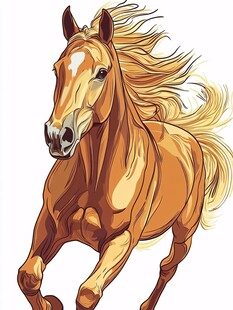 奔腾的金色骏马