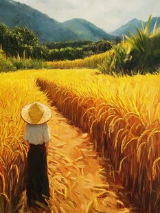 田间背影 独赏丰收盛景