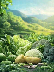 田园中的新鲜绿色蔬菜