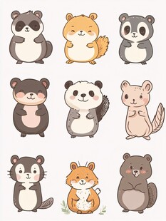 可爱卡通小动物集合