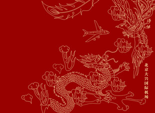 大兴机场祥云龙凤图飞机A5本子