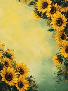 向日葵花海的梦幻背景