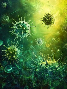 微观世界中的病毒景象
