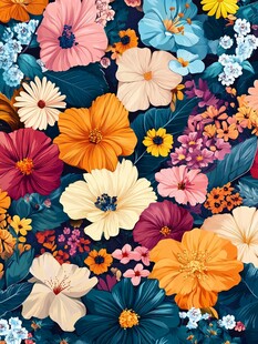缤纷花卉图案 多彩花卉世界