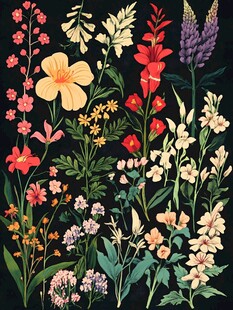 多彩花卉插画 繁花似锦