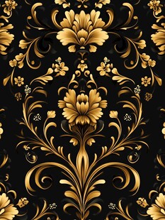 黑金奢华花卉图案纹理