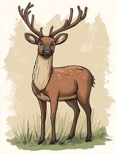 可爱斑点鹿插画形象