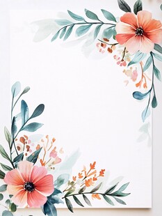 水彩花卉边框装饰图案