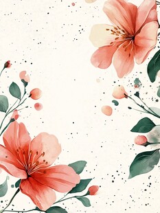 水彩粉色花卉装饰画