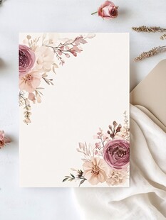 浪漫花卉装饰空白卡片