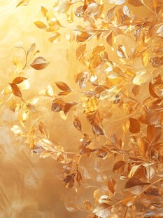 金色梦幻树叶艺术景象