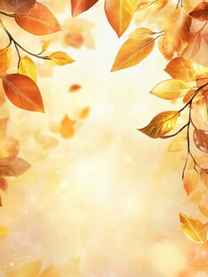 金秋落叶梦幻背景图