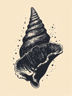 手绘海螺插画