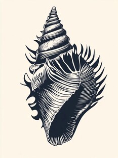 海螺手绘插画 线条精致