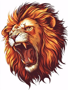 怒吼雄狮插画