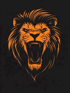 咆哮雄狮艺术插画