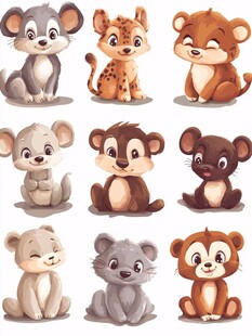 可爱卡通小动物集合